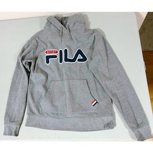 FILA Logo Graphic Pullover Hoodie Sweatshirt Sweater Size XS 🤍💙♥️✨ #fila